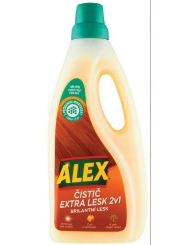 ALEX čistič extra lesk 2v1 na drevo citrón 750 ml 