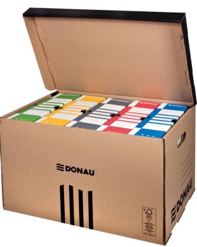 Archívna krabica so sklápacím vekom DONAU hnedá 560×370×315 mm 