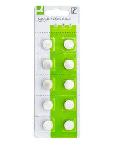 Batéria Q-CONNECT gombíková LR44/A76, 10 ks 
