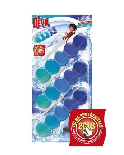 Dr. DEVIL WC závesný blok tuhý 5Ball 2in1 3x35g Polar Aqua 