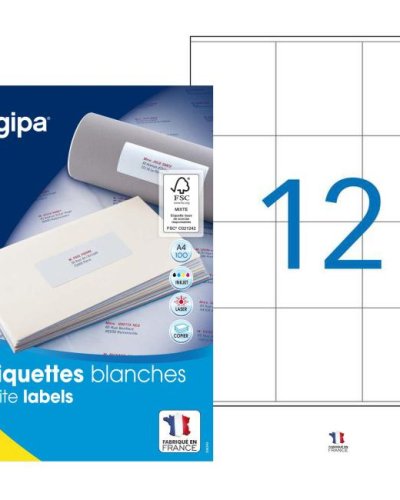 Etikety univerzálne 70x67,7mm Agipa A4 100 hárkov 