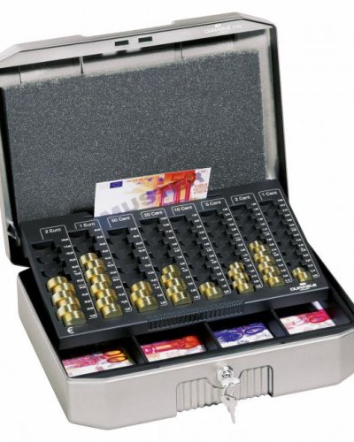 Euro-pokladnička DURABLE EUROBOXX 352x120x276mm strieborná 