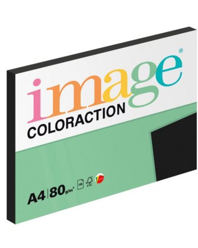 Farebný papier Image Coloraction, A4, 80g, čierny, 100 hárkov 