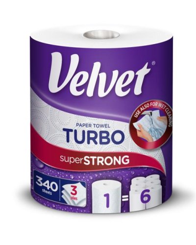 Kuchynské utierky 3-vrstvové Velvet Turbo 1ks, 75,82m 