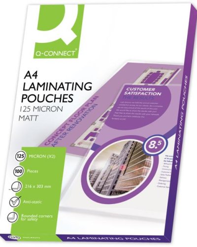 Laminovacie fólie Q-CONNECT 216x303 A4 125mic. matné 