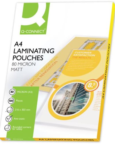 Laminovacie fólie Q-CONNECT 216x303 A4 80mic matné 