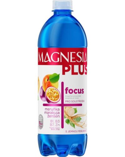 Minerálna voda MAGNESIA Plus Focus marhuľa, marakuja, ženšen 6 x 0,7 ℓ 