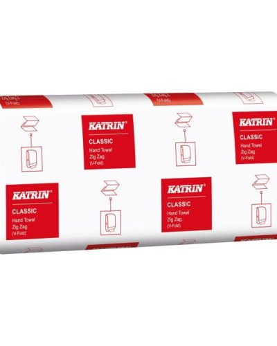 Papierové utierky skladané ZZ 1-vrstvové KATRIN Classic biele recykel (20 bal.) 