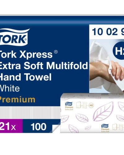 Papierové utierky skladané ZZ 2-vrstv. TORK Xpress Multifold extra jemné H2 (21 bal.) 