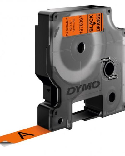 Permanentná vinylová páska Dymo D1 12 mm oranžová/čierna 