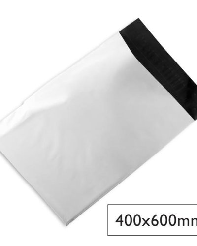 Plastové kurierske obálky na zásielky Q-CONNECT 400 x 600mm biele 100ks 