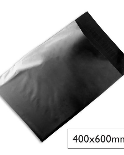 Plastové kurierske obálky na zásielky Q-CONNECT 400 x 600mm čierne 100ks 