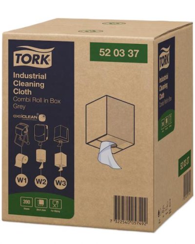 Priemyselné utierky v rolke 1-vrstv. TORK, sivé W2,W3,W1 