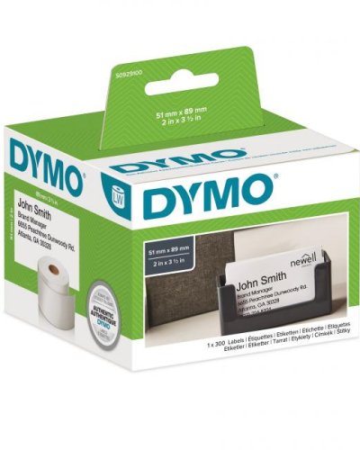 Samolepiace etikety Dymo LW 89x51 mm menovky bez lepidla biele 