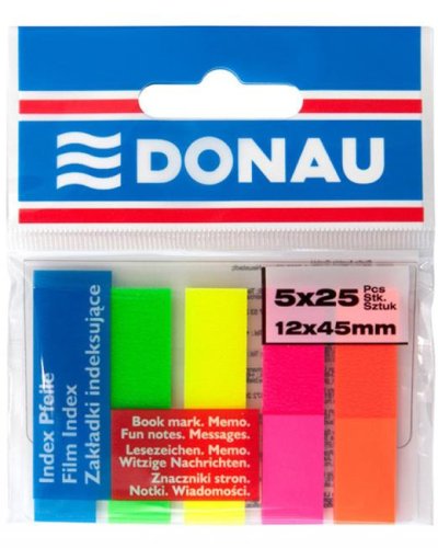 Samolepiace záložky Donau 12x45mm neon 