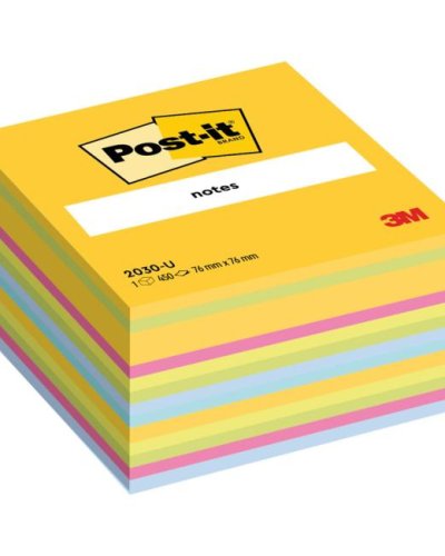 Samolepiaci bloček Post-it, 76x76 mm, mix farieb 