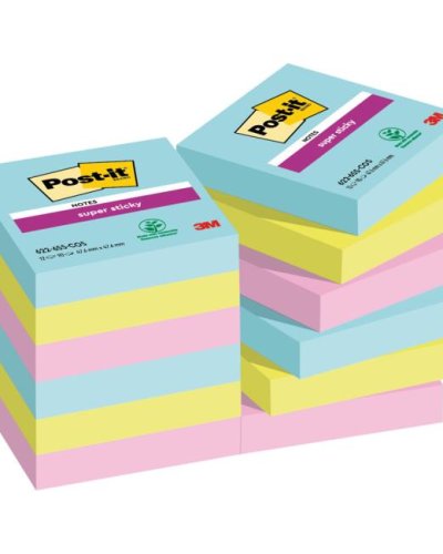 Samolepiaci bloček Post-it Super Sticky COSMIC 47.6x47.6mm, 12 bločkov po 90 lístkov 