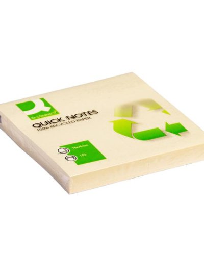Samolepiaci bloček Q-CONNECT recyklované 76x76 žlté 