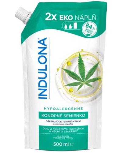 Tekuté mydlo INDULONA náhradná náplň 500 ml Konopné semienko 