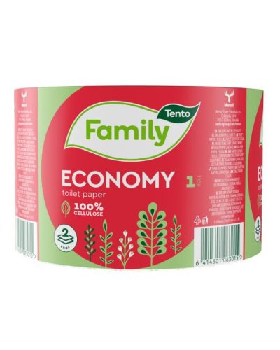 Toaletný papier 2-vrstvový TENTO Economy, návin 60 m 