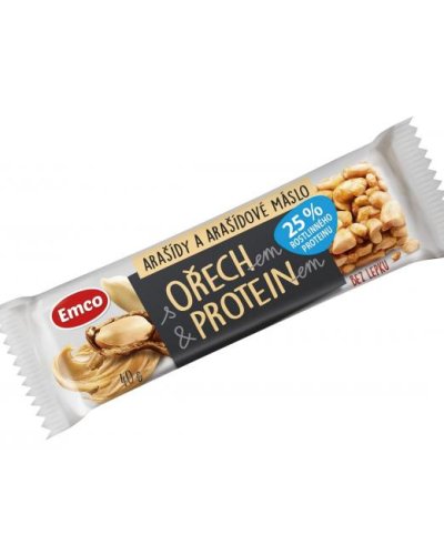 Tyčinka MYSLI s proteínom 40 g arašidy a arašid. máslo 