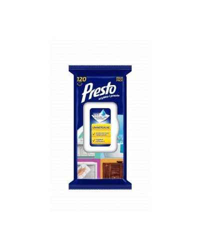 Vlhčené utierky PRESTO univerzálne 120ks 