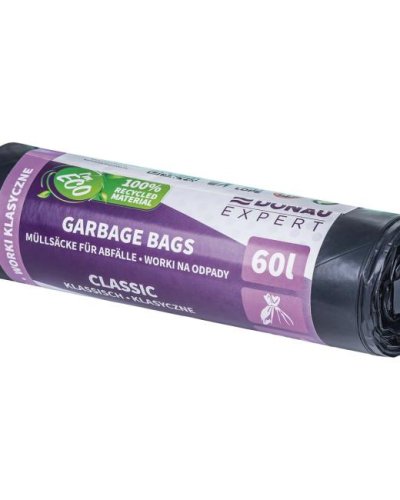Vrecia DONAU EXPERT, CLASSIC LDPE, 60 ℓ, 24 mic, 10 ks, čierne 
