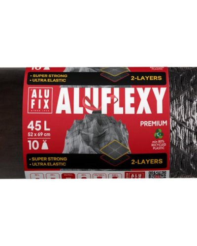 Vrecia na odpadky zaťahovacie Alufix 45 ℓ 10 ks, 28mic, LDPE 