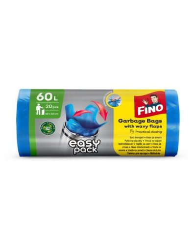 Vrecia zaväzovacie FINO Easy pack 60 ℓ, 18 mic., 60 x 66 cm,20 ks modré 
