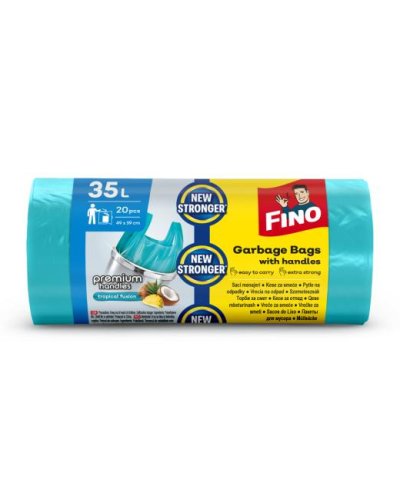 Vrecia zaväzovacie s ušami FINO Premium aromatic 35 ℓ, 10 mic., 49 x 60 cm, zelené (20 ks) 