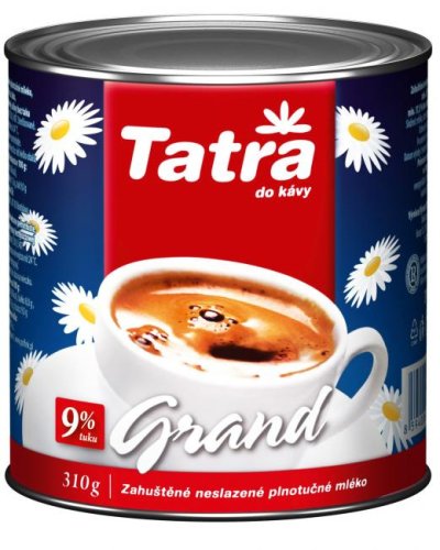 Zahustené mlieko Tatra Grand nesladené plnotučné 9% 310 g 