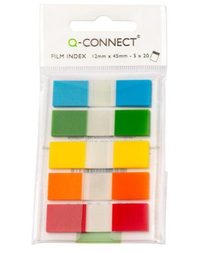 Záložky Q-CONNECT fóliové 12x43mm, 5x26 lístkov 